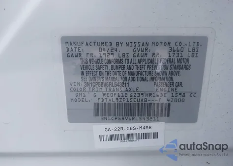 2024 Nissan Kicks S Xtronic Cvt из США, поврежденный, VIN 3N1CP5BV6RL543211